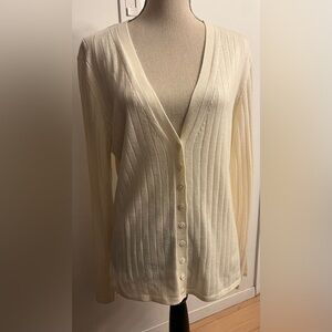 Banana Republic Extra Fine Merino Wool V Neck Cardigan Sweater Size XL